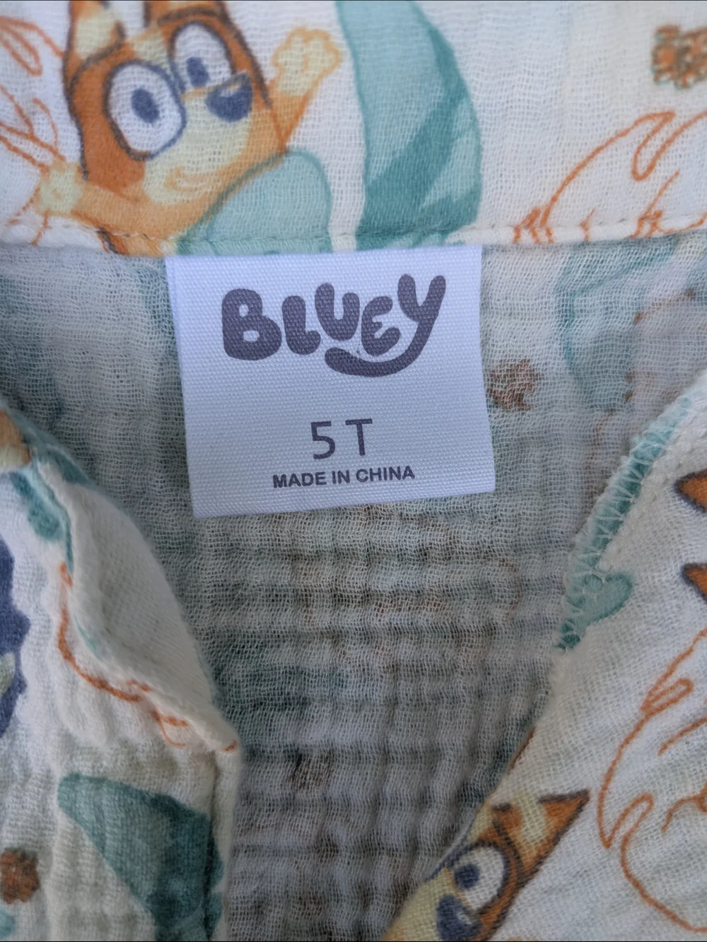 Blue & Green Bluey Print Kids Set